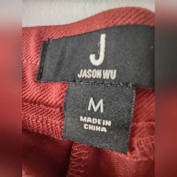 Jason Wu faux leather burnt orange pull-on pants women's size Medium sli… - Picture 5 of 11